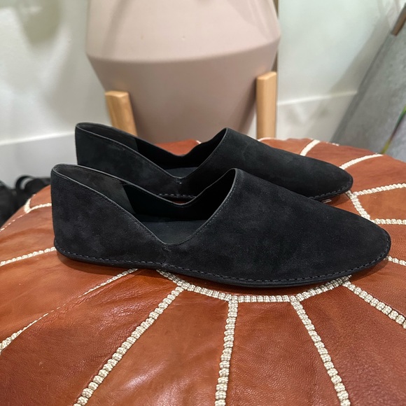 Vince Finola Almond Toe d'Orsay Suede Flats - Picture 8 of 13